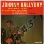Buy vinyl record HALLYDAY JOHNNY QUAND REVIENT LA NUIT + 3 - BANDEAU ROUGE - (PHOTO A. BERG) for sale
