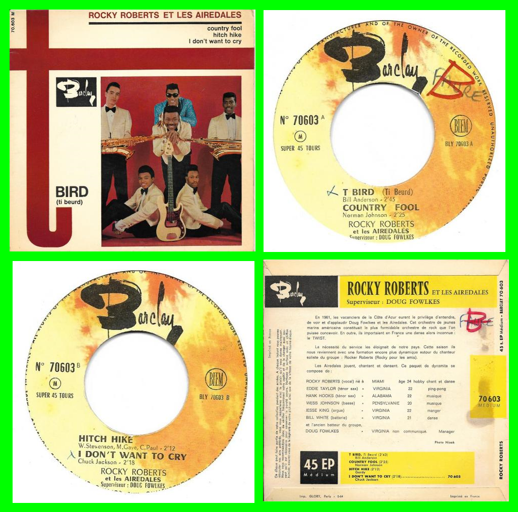 Acheter disque vinyle Rocky Roberts et les Airedales Bird (ti beurd) a vendre