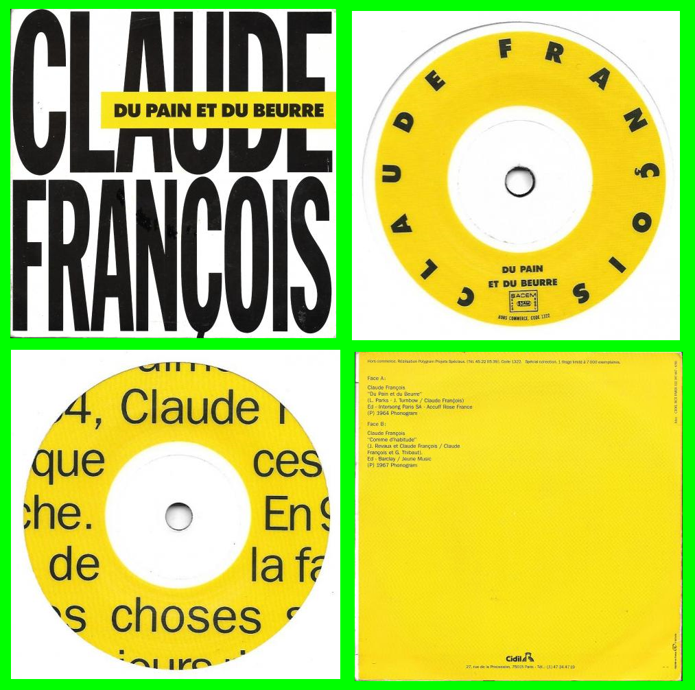Acheter disque vinyle Claude François Du pain et du beurre a vendre