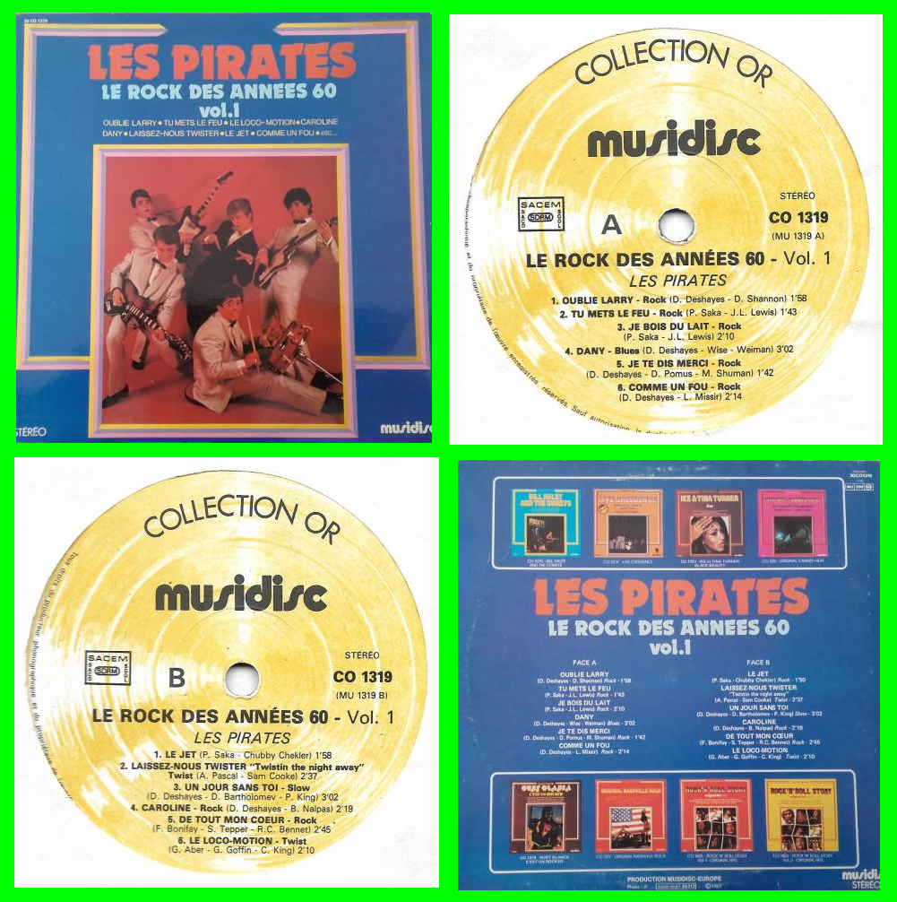 Acheter disque vinyle Les Pirates Le rock des années 60 Vol.1 a vendre