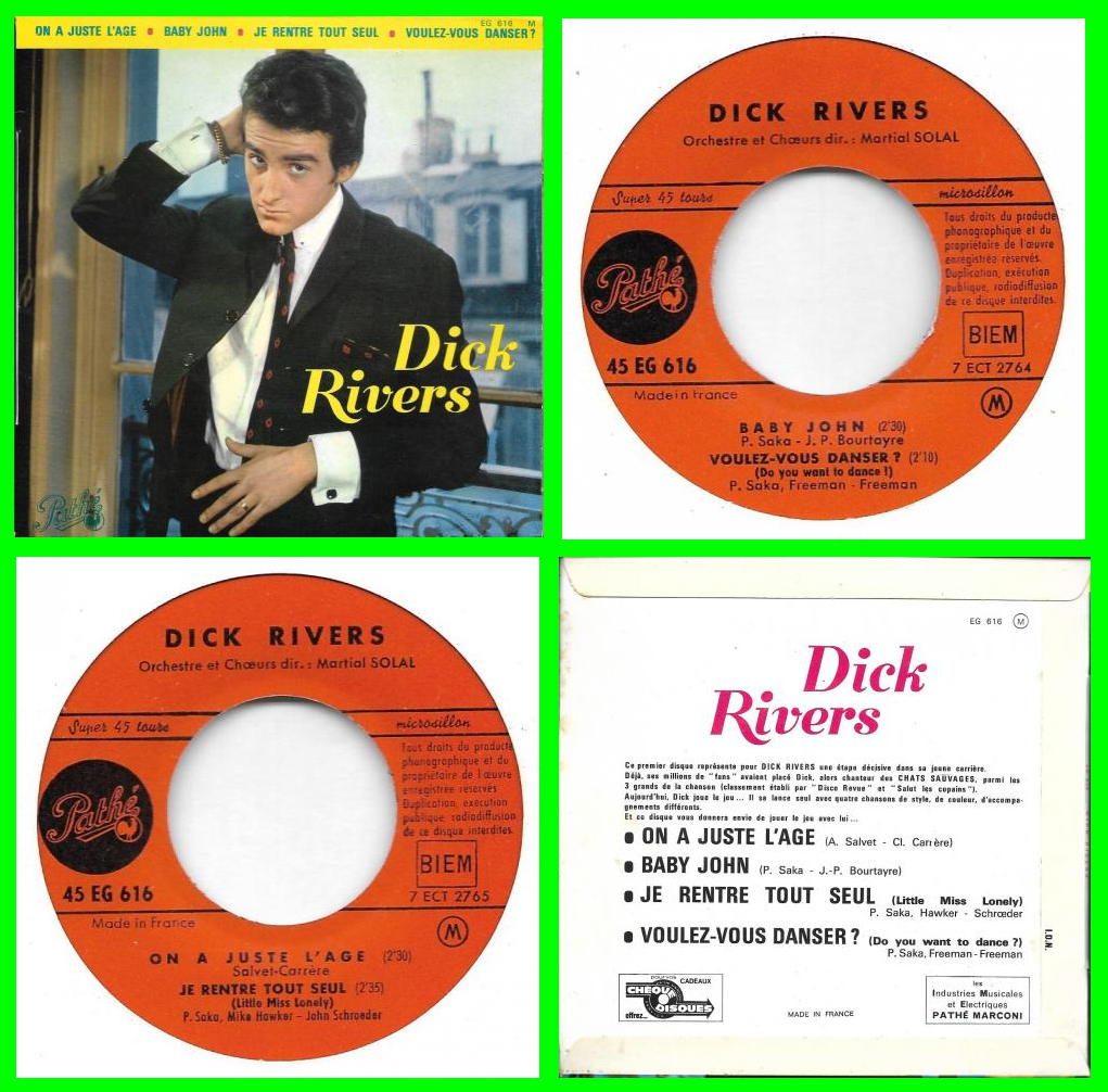 Acheter disque vinyle Dick Rivers On a juste l'âge a vendre