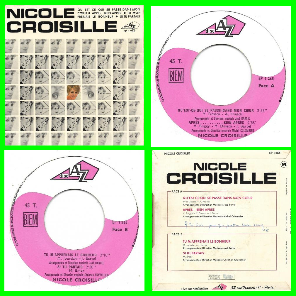Acheter disque vinyle Nicole Croisille Qu'est ce qui se passe dans mon cœur a vendre