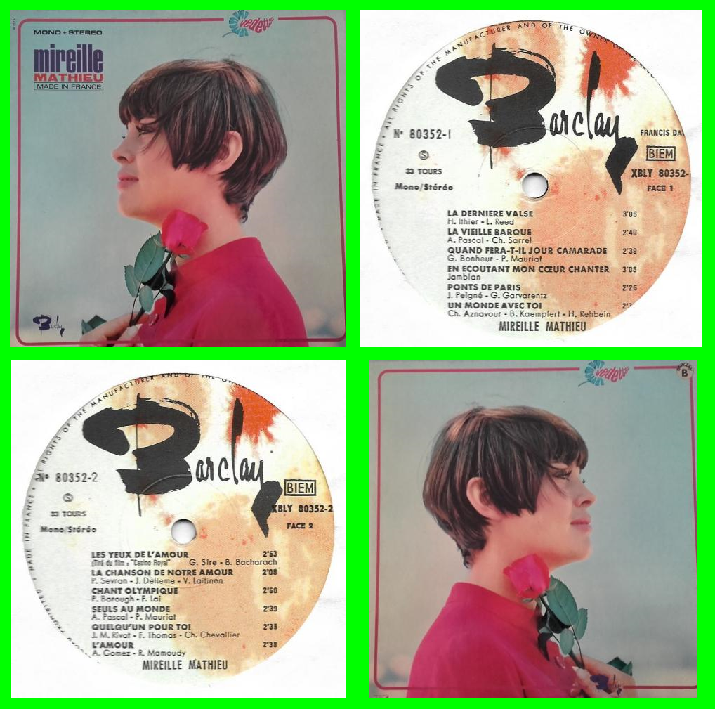 Acheter disque vinyle Mireille Mathieu Made in France a vendre