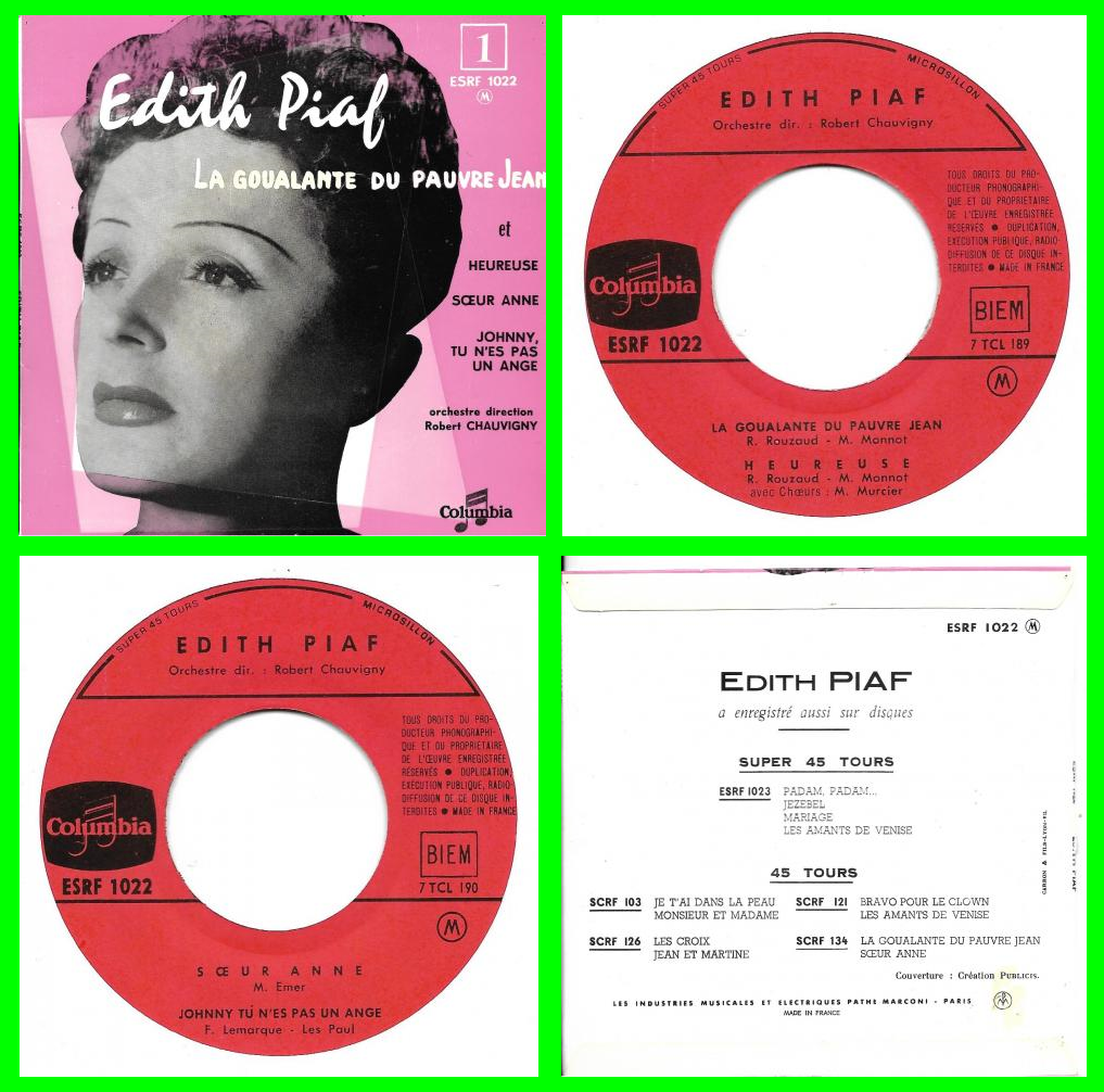 Acheter disque vinyle Edith Piaf La goualante du pauvre Jean a vendre