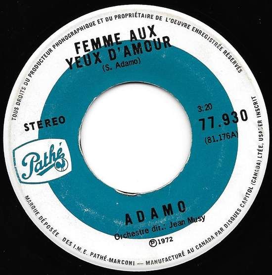 Acheter disque vinyle Adamo Femme Aux Yeux D'amour / Croque-cerise a vendre