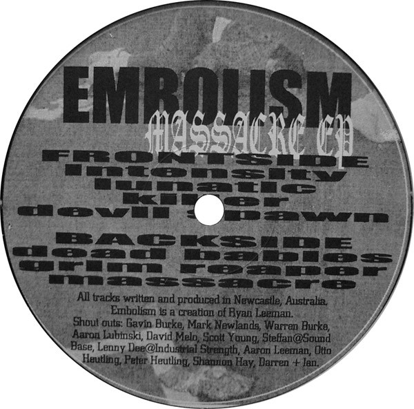 Acheter disque vinyle EMBOLISM MASSACRE EP a vendre