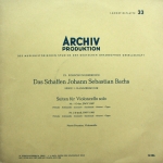 Acheter un disque vinyle à vendre Johann Sebastian Bach – Pierre Fournie Suite pour Violoncelle Seul N°1 en sol majeur, BMW 1007 & n°2  en sol majeur BMW 1008