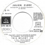 Buy vinyl record Julien Clerc This melody for sale